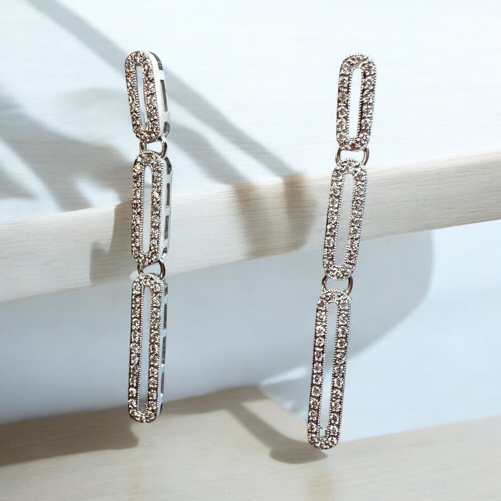 14kt White Gold and Diamond Dangle Earrings